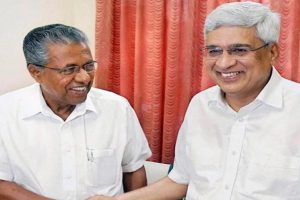 Pinarayi Vijayan and Prakash karat