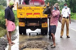 kozhikkod bypass gutter were filled temporarily