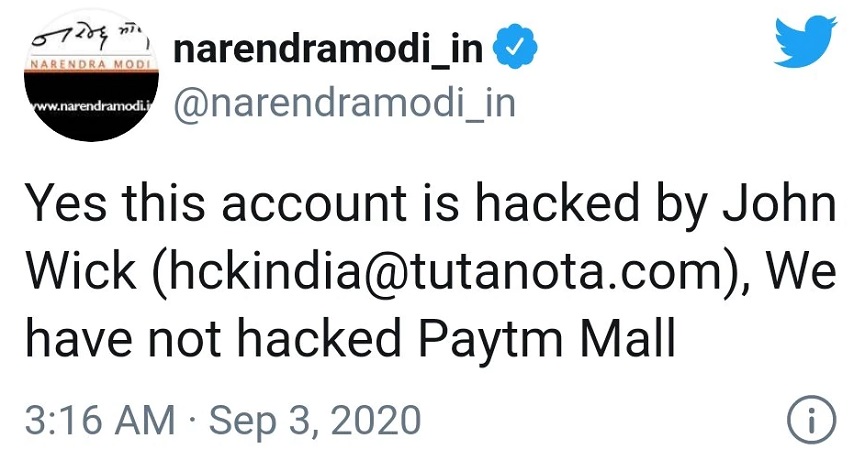Modi's Twitter Account Hacked