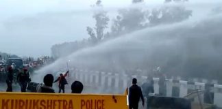 Chalo March; Police use of water cannon against farmers; Conflict