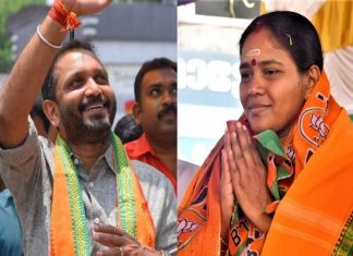 ശോഭക്കൊപ്പം; കെ സുരേന്ദ്രനെതിരെ 24 സംസ്ഥാന നേതാക്കള് പരാതി നല്കി MalabarNews_k-surendran-shobha-surendran
