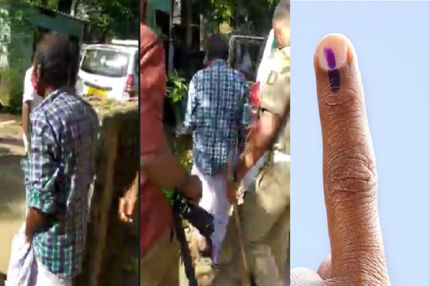 MalabarNews_Election-Fraud The League activist who came to vote fraudulently was caught red-handed