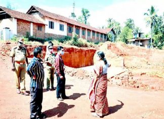 Illegal brick mining near school building; Corporation with action