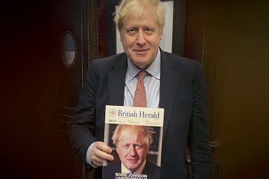 Boris Johnson with British Herald