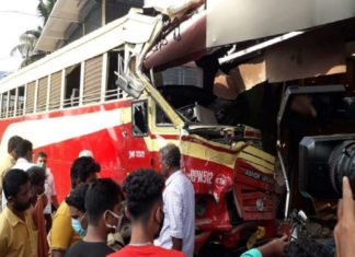 കൊടകരയിൽ കെഎസ്ആർടിസി ബസും ലോറിയും കൂട്ടിയിടിച്ച് അപകടം