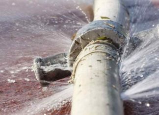 water-pipe burst