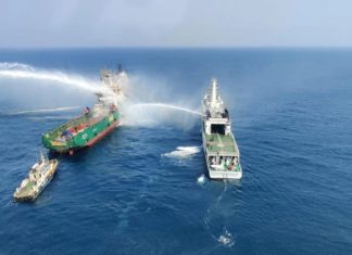 fire breakout in ship