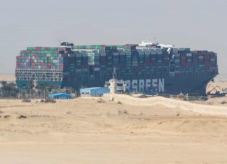 സൂയസ് കനാലിൽ കുടുങ്ങിയ ‘എവർഗിവൺ’ ചരക്കുകപ്പൽ ചലിച്ചു തുടങ്ങി evergiven