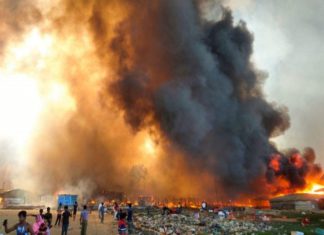 റോഹിംഗ്യൻ ക്യാംപിലെ തീപിടുത്തം; 15 മരണം, 400 പേരെ കാണാതായെന്നും യുഎൻ Rohingya camp fire