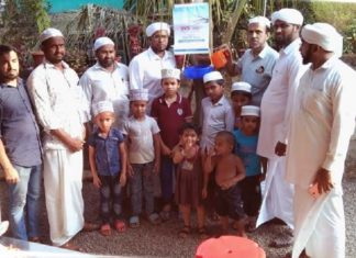 SYS east Kodur installing water bowl for birds