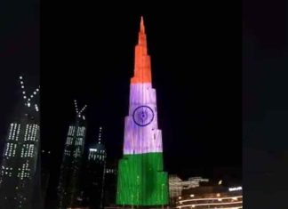 കോവിഡിനെതിരായ പോരാട്ടത്തിൽ ഇന്ത്യക്കൊപ്പം യുഎഇ; ത്രിവർണമണിഞ്ഞ് ബുർജ് ഖലീഫ