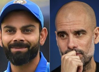 സമ്മാനമായി ആർസിബിയുടെ ജേഴ്സി; കോഹ്ലിക്ക് നന്ദി പറഞ്ഞ് പെപ് ഗാർഡിയോള Kohli-Pep