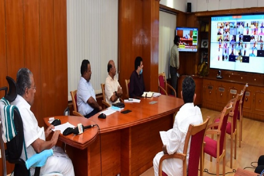 Pinarayi Vijayan in Online Meeting Pinarayi Vijayan in Online Meeting