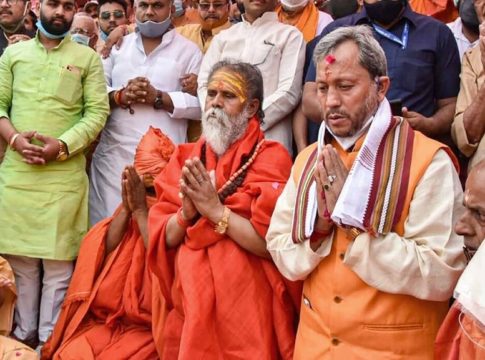 Uttarakhand Chief Minister Tirath Singh Rawat at Kumbh Mela