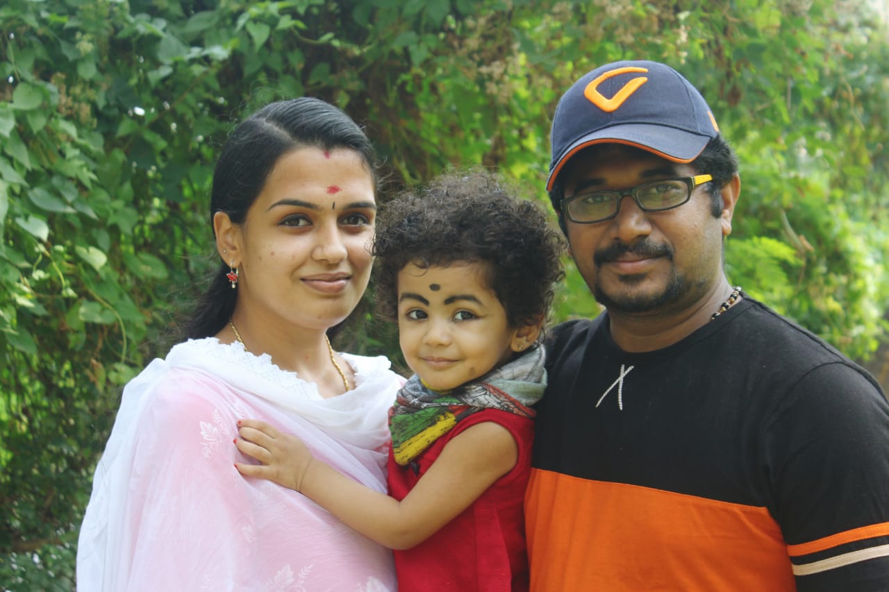 Sreeshma r Menon with Her Husband And Child