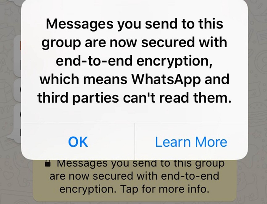 WhatsApp end to end encryption