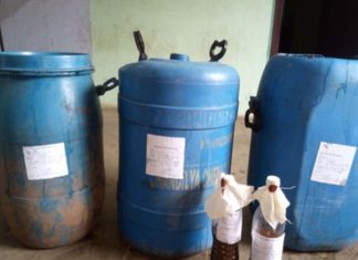 എക്സൈസ് റെയ്ഡ്; വല്ലപ്പുഴയിൽ 695 ലിറ്റർ വാഷ് പിടികൂടി