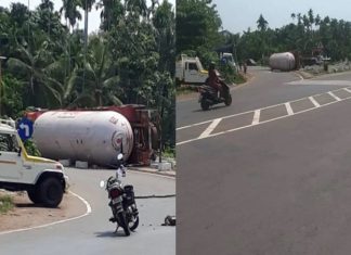 ചാലയിലെ ടാങ്കര് ലോറി അപകടം ഡ്രൈവറുടെ അശ്രദ്ധകൊണ്ട്; സിസിടിവി ദൃശ്യം പുറത്ത് accident_chala