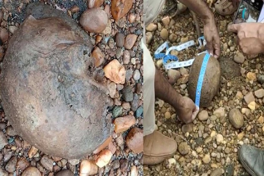 A skull and skeleton were found at the Vadakara A skull and skeleton were found at the Vadakara