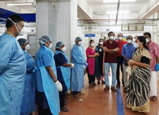 ഒപി ബ്ളോക്ക് ഒറ്റ ദിവസംകൊണ്ട് ക്ളീനാക്കി; ജീവനക്കാരെ നേരിട്ടെത്തി അഭിനന്ദിച്ച് ആരോഗ്യമന്ത്രി medical college_Thiruvananthapuram