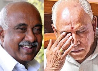 ബിഎസ് യെദിയൂരപ്പ ‘ബോംബെ ഡേയ്സ്’ പുറത്തിറങ്ങും മുൻപ് ഉപാധികളോടെ രാജിവെക്കും H Vishwanath and BS Yediyurappa