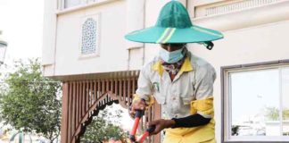 Cap Fan for municipality workers in Sharjah