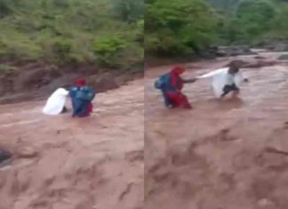 വാക്സിൻ വിതരണം ചെയ്യാൻ കുത്തിയൊലിക്കുന്ന പുഴ മുറിച്ചുകടന്ന് ആരോഗ്യ പ്രവർത്തകർ Health workers cross the river to deliver the vaccine