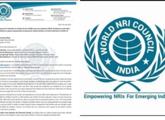 കോവിഡ് മരണം; പ്രവാസികളുടെ കുടുംബങ്ങൾക്കും ധനസഹായം നൽകണമെന്ന് വേൾഡ് എൻആർഐ കൗൺസിൽ world-nri-council-letter