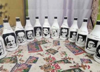 അഞ്ച് മണിക്കൂർ കൊണ്ട് കേരള മുഖ്യമന്ത്രിമാർ ‘കുപ്പിയിൽ’; റെക്കോർഡിട്ട് 21കാരി CMs-in-Bottle