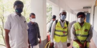 Members of 'SYS Santhwanam' are active in Covid Pandamic Season cleaning activities