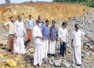 കൃഷിക്ക് ഭീഷണിയായി വള്ള്യാടിലെ ഖനനം; സിപിഐ നേതാക്കൾ പ്രദേശം സന്ദർശിച്ചു valliyad mining; cpi leaders visit the place