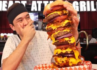 ബർഗർ കഴിച്ച് റെക്കോർഡിട്ട് യുവാവ്; കണ്ണുതള്ളി കാണികൾ burger record