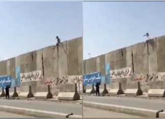 വിമാനത്താവളത്തിന്റെ മതിൽ ചാടി രക്ഷപെടാൻ ശ്രമം; വെടിയുതിർത്ത് താലിബാൻ ഭീകരർ, വീഡിയോ