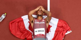 Andre de Grasse of Canada won gold in the men's 200m