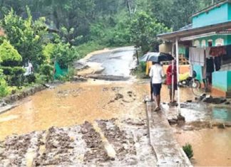 കനത്ത മഴ; പന്തല്ലൂരിൽ റോഡ് തകർന്നു rain-wayanad-road collapsed