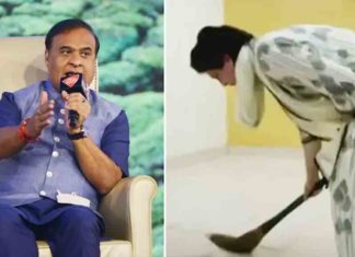 അതിലെന്താണ് പ്രത്യേകത? പ്രിയങ്കയുടെ ‘വൃത്തിയാക്കൽ’ വീഡിയോക്ക് എതിരെ അസം മുഖ്യമന്ത്രി Assam CM's dig at Priyanka Gandhi's floor sweeping video