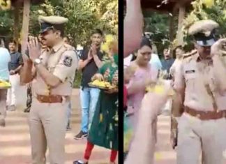സ്ഥലംമാറ്റം കിട്ടിയ എസ്ഐയെ കരഞ്ഞുകൊണ്ട് യാത്രയാക്കി നാട്ടുകാർ; വീഡിയോ police officer gets an emotional farewell