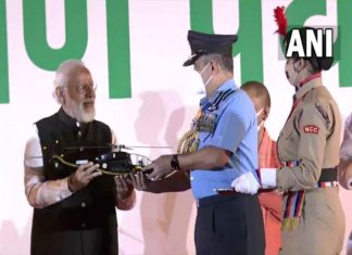 Narendra modi hand over defence equipment to iaf