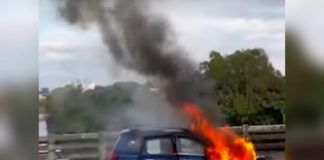 Car caught fire