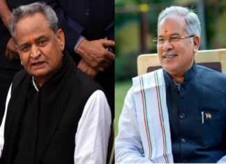 Chhattisgarh Chief Minister Bhupesh Baghel and Rajasthan Chief Minister Ashok Gehlot