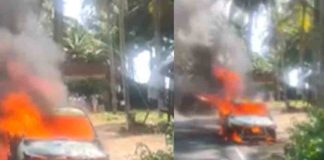 A-car-caught-fire-in-Kollam