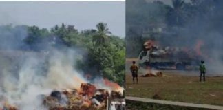 കോഴിക്കോട് വൈക്കോൽ കയറ്റിവന്ന ലോറിക്ക് തീ പിടിച്ചു Kozhikode: A lorry carrying straw caught fire