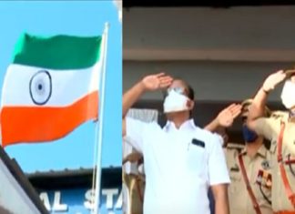 Minister hoists national flag upside down