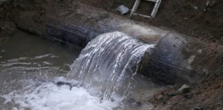 Pipe burst; Water wasted for a day