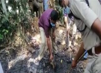 Explosion while burning garbage in the yard