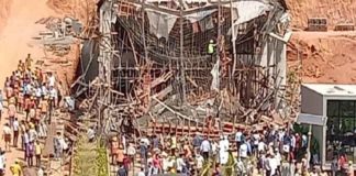 നിര്മാണത്തിനിടെ ബഹുനില കെട്ടിടം തകര്ന്നുവീണു; നിരവധി പേര്ക്ക് പരിക്ക്