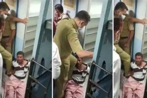 Police harassment on train; The man was identified