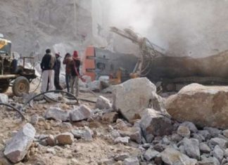Quarry landslide