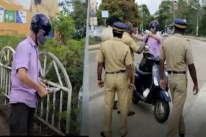 Action Against Police In Tourist Empies Liqour On Road Issue