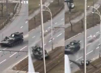 യുക്രൈൻ പൗരന്റെ കാറിന് മുകളിലൂടെ റഷ്യൻ ടാങ്ക് കയറി; ഡ്രൈവർ അൽഭുതകരമായി രക്ഷപ്പെട്ടു- വീഡിയോ Russian tank crashes into Ukrainian citizen's car; The driver miraculously escaped- video
